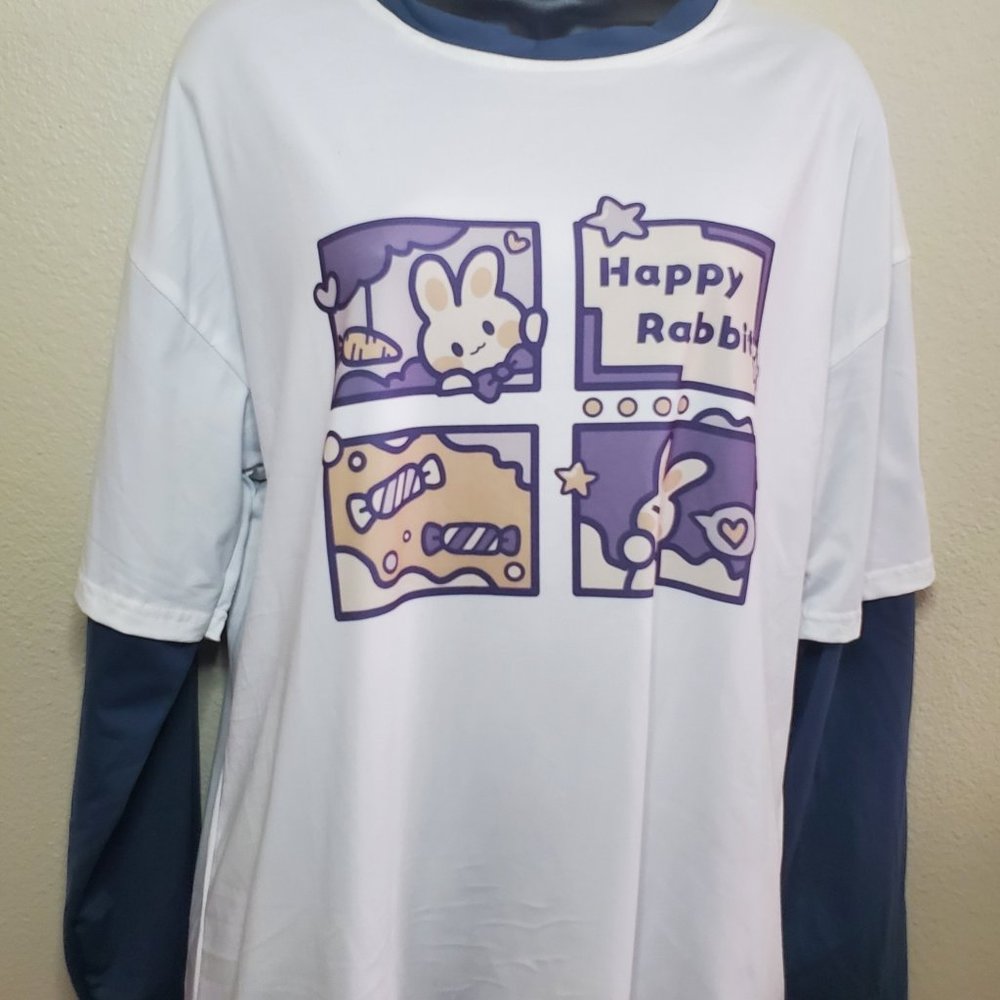 Layered K-style Rabbit Long Sleeve Tshirt